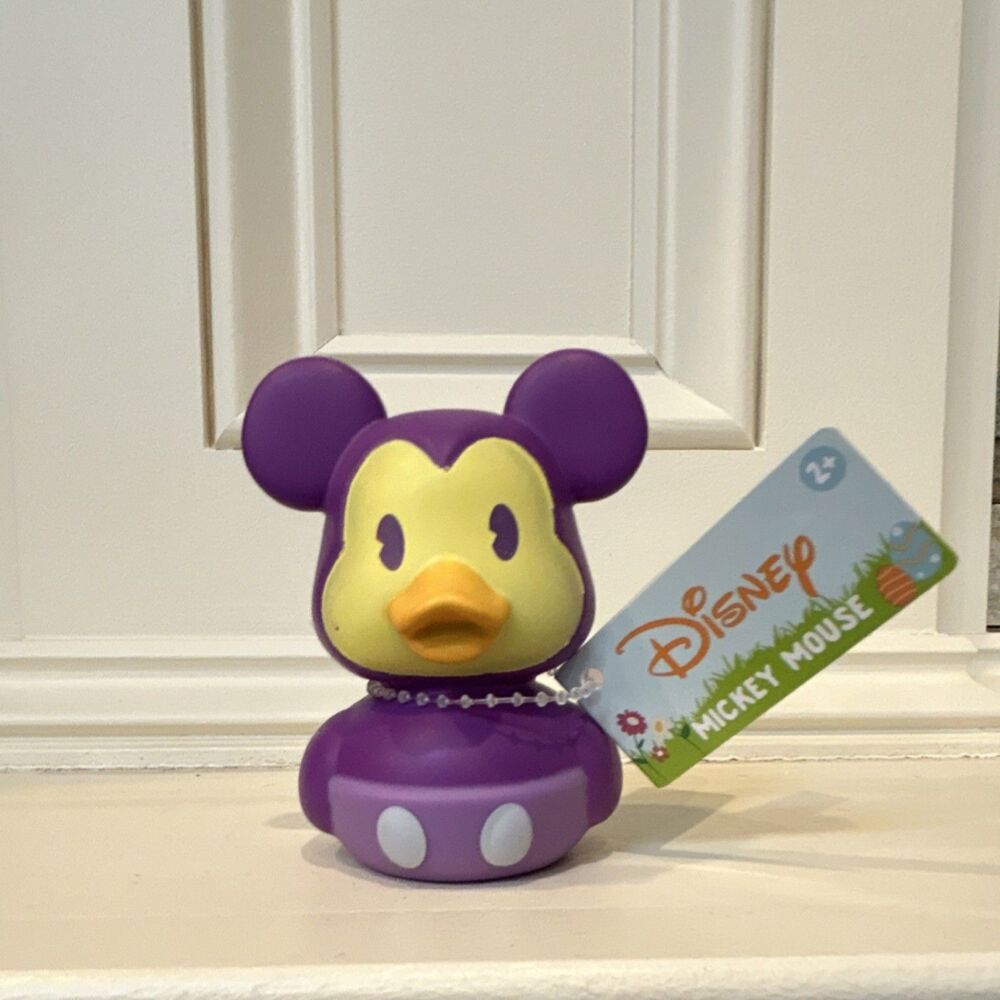 Disney Mickey Mouse Purple Rubber Duck Collectible Figurine 3"